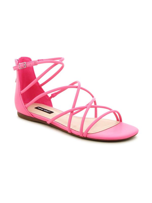 WHISPER סנדלי גלדיאטור רצועות מעוגלות