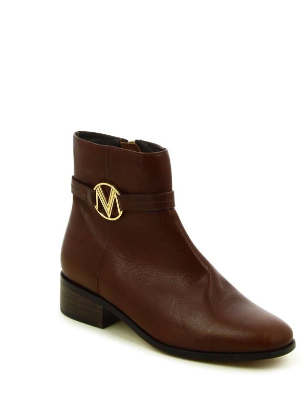 EMILLIA מגפוני עור עם אבזם עגול