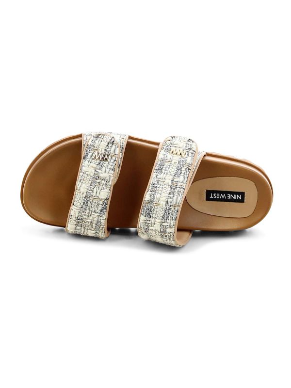 כפכפי רצועות טוויד לנשים