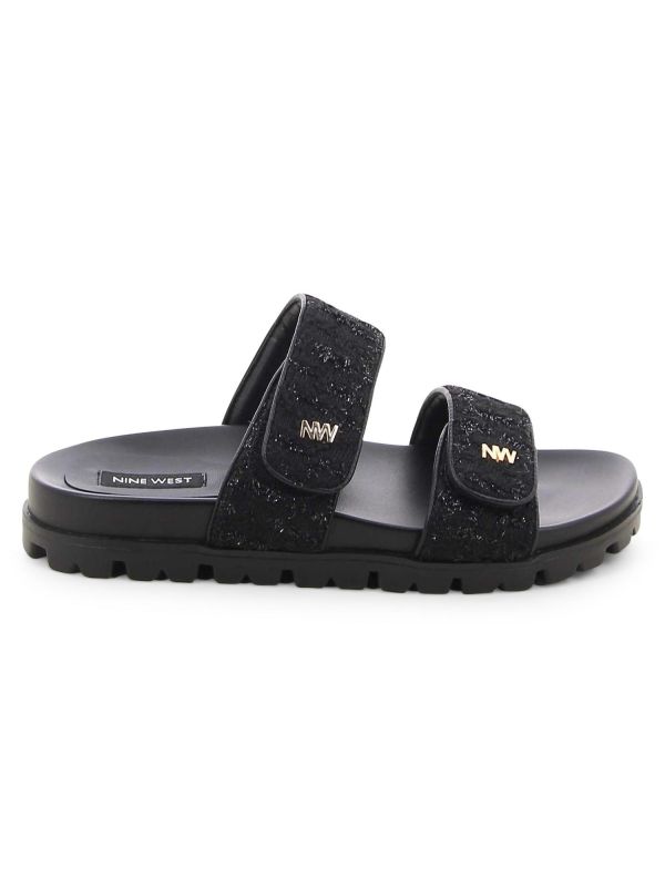 כפכפי רצועות טוויד לנשים