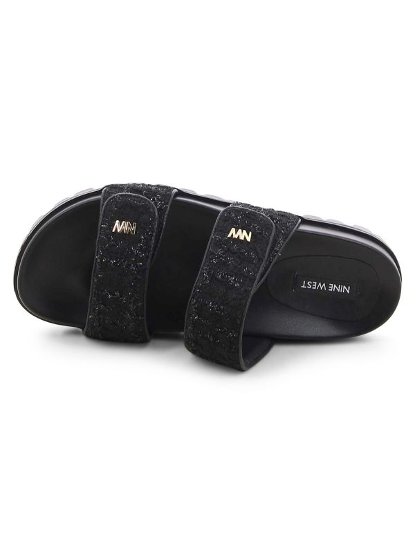 כפכפי רצועות טוויד לנשים