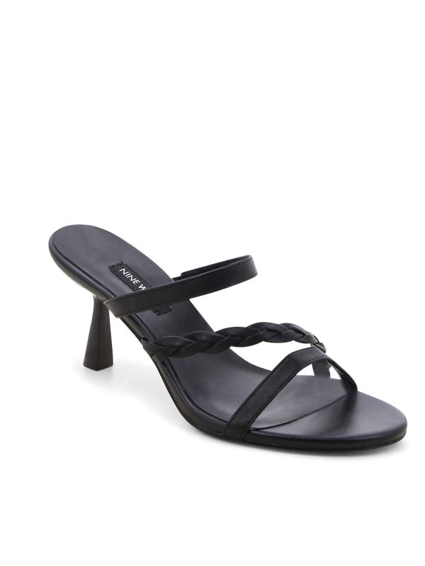 כפכפי נשים עם עקב גבוה ורצועה קלועה