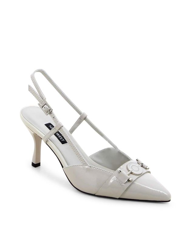 נעלי סירה בגימור מבריק לנשים עם עקב ואבזם