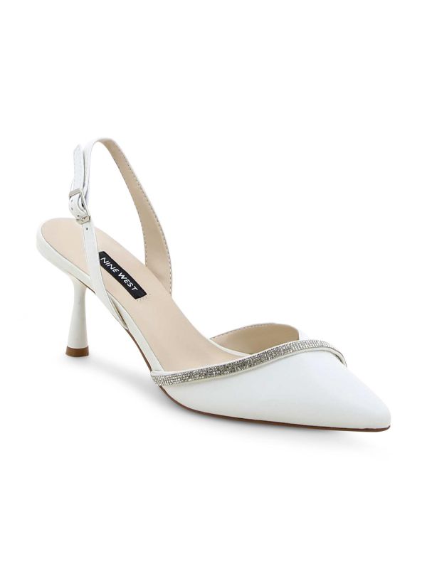 נעלי סירה עם עקב גבוה ואבנים לנשים