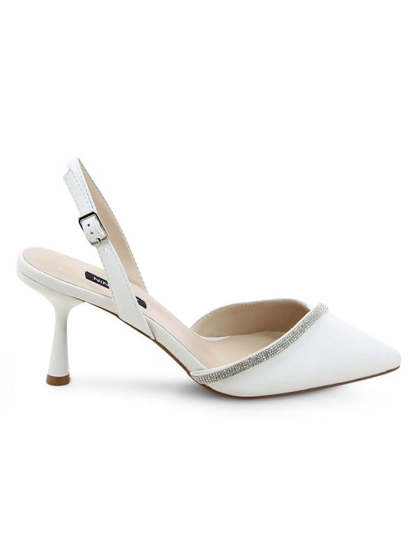 נעלי סירה עם עקב גבוה ואבנים לנשים