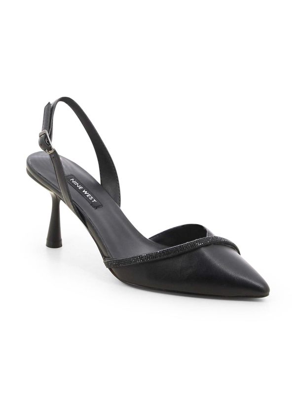 נעלי סירה עם עקב גבוה ואבנים לנשים