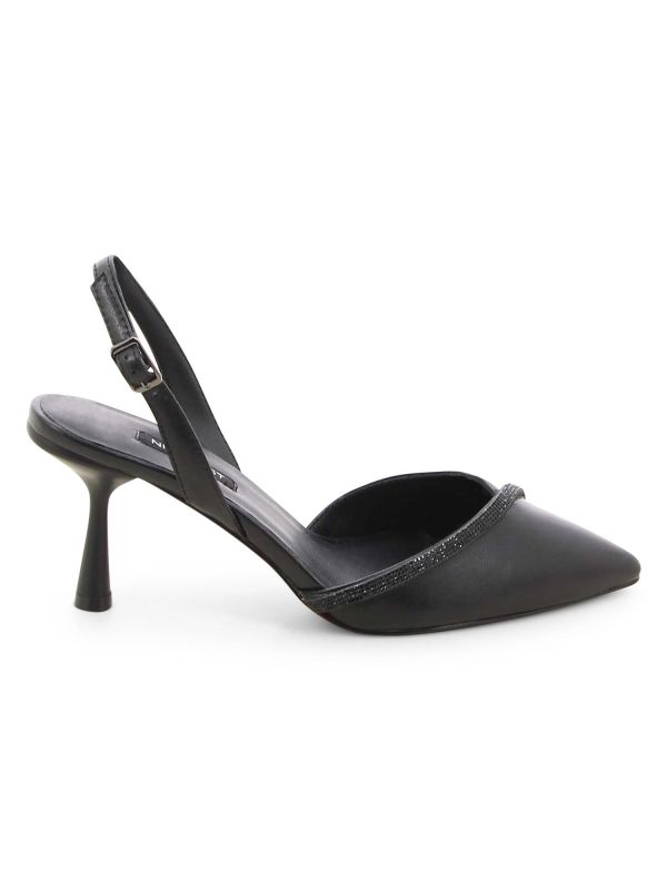 נעלי סירה עם עקב גבוה ואבנים לנשים