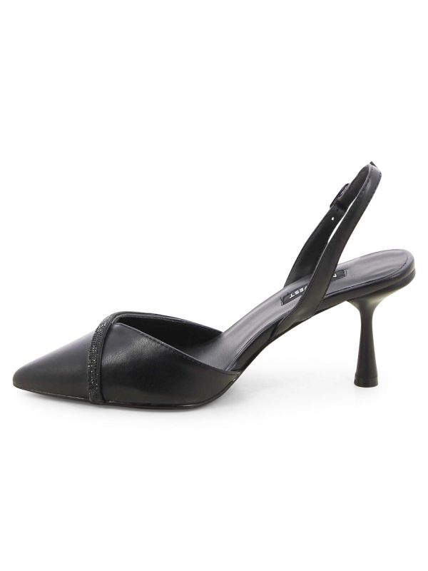 נעלי סירה עם עקב גבוה ואבנים לנשים