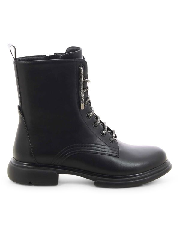 מגפוני נשים בסגנון צבאי עם שרוכים