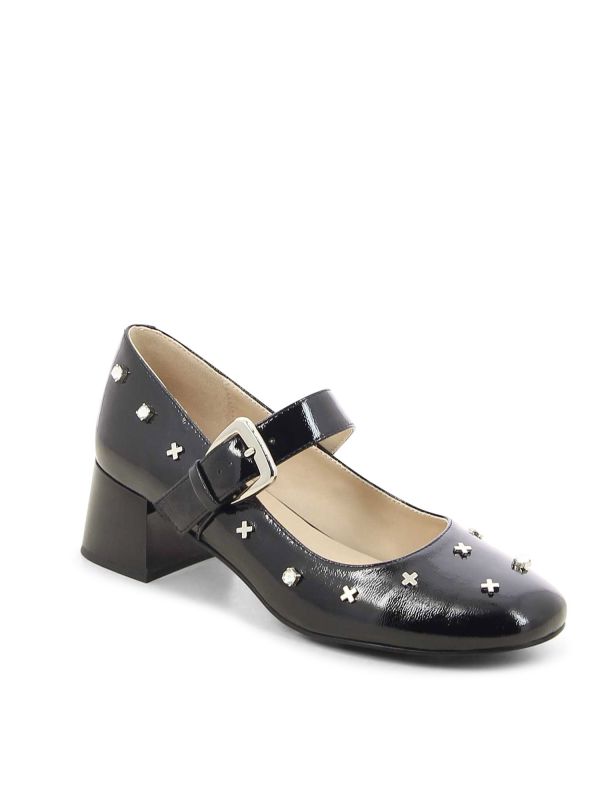 נעלי מרי ג’יין כסופות עם ניטים לנשים