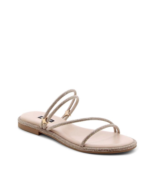 כפכפי רצועות עם אבנים לנשים