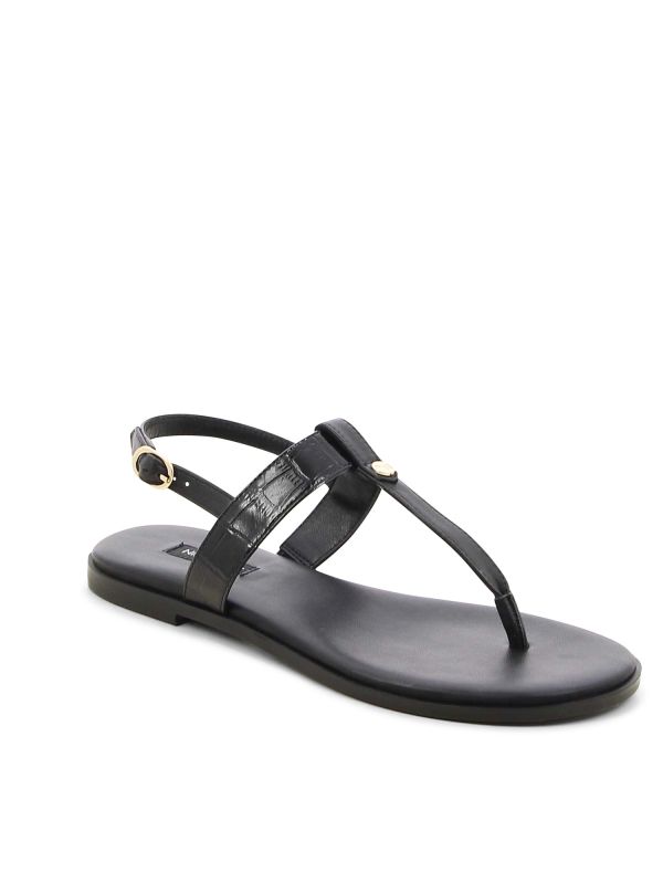 סנדלי אצבע עם אבזם מוזהב לנשים