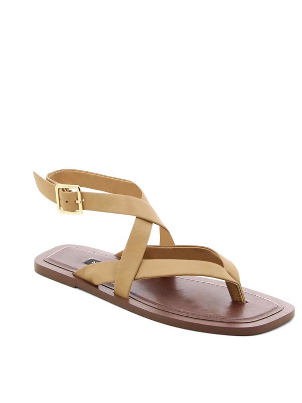 סנדלי אצבע שטוחים לנשים עם רצועת איקס