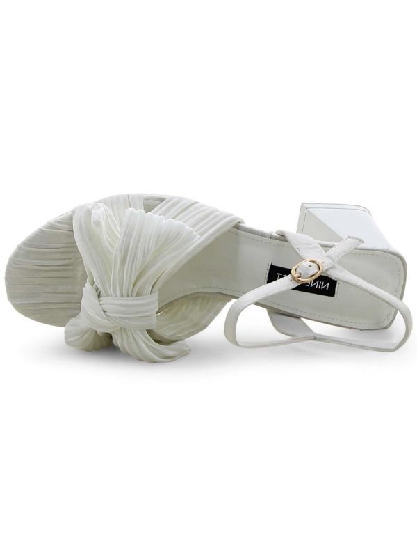 סנדלי עקב צ’אנקי עם פפיון פליסה לנשים