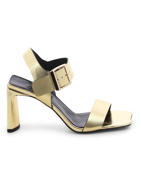 סנדלי נשים עם עקב גבוה ואבזם גדול