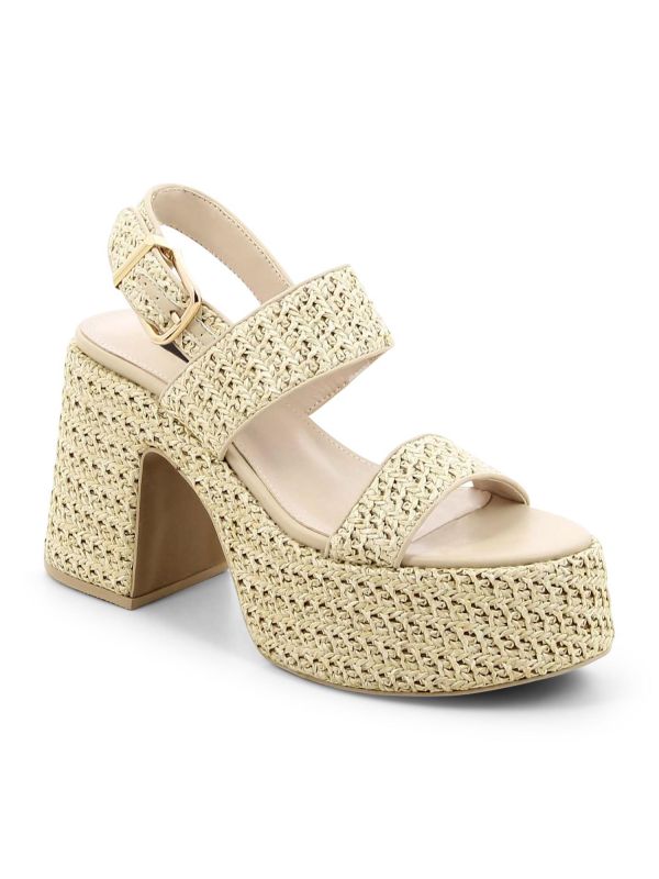 סנדלי פלטפורמה קלועים עם עקב גבוה