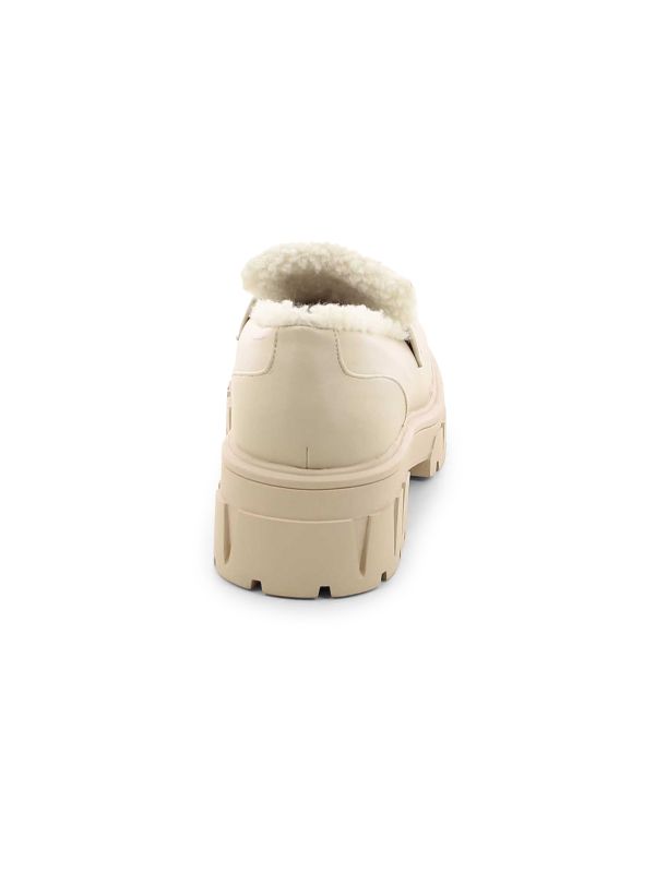 נעלי מוקסין עם פרווה וסוליית טרקטור לנשים