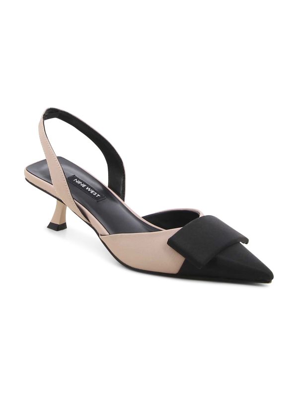 נעלי עקב סירה שחור לבן לנשים