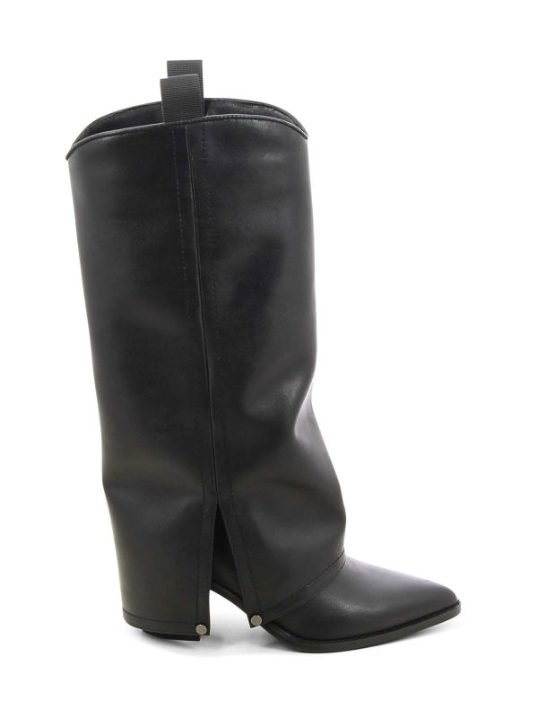 מגפי בוקרים עם עקב וקפל לנשים