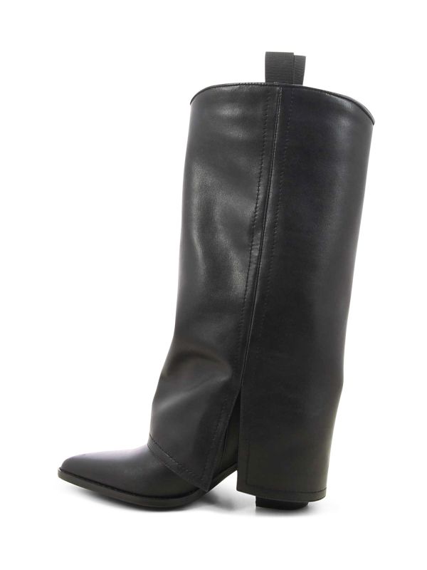 מגפי בוקרים עם עקב וקפל לנשים