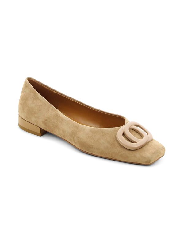 נעלי בובה שטוחות עם אבזם לנשים