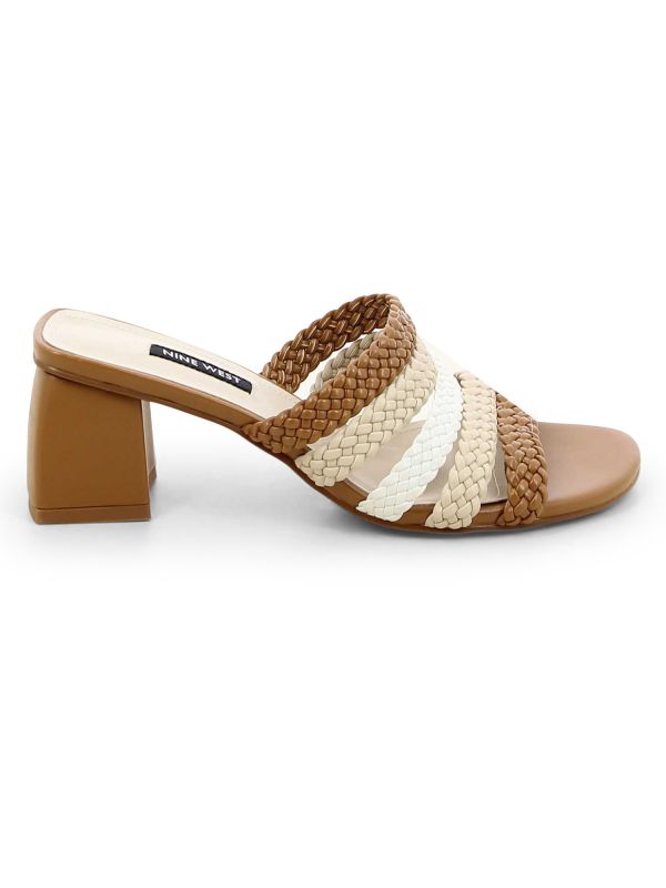 YEREE כפכפי עקב עם רצועות קלועות