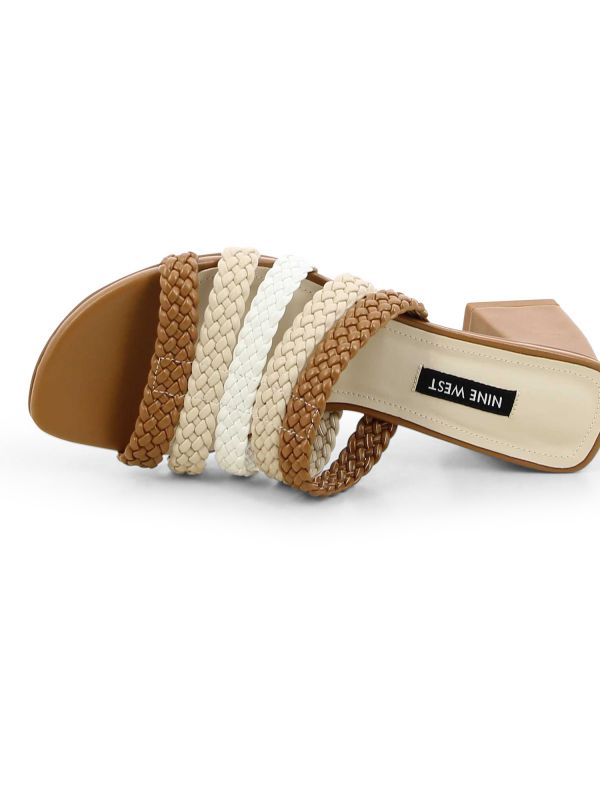 YEREE כפכפי עקב עם רצועות קלועות