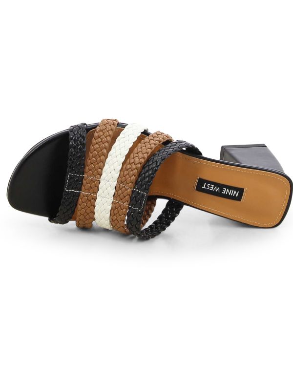 YEREE כפכפי עקב עם רצועות קלועות