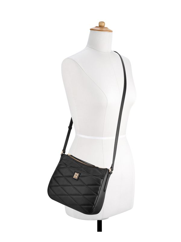 ANDERS תיק קרוס-בודי במראה קווילט גיאומטרי