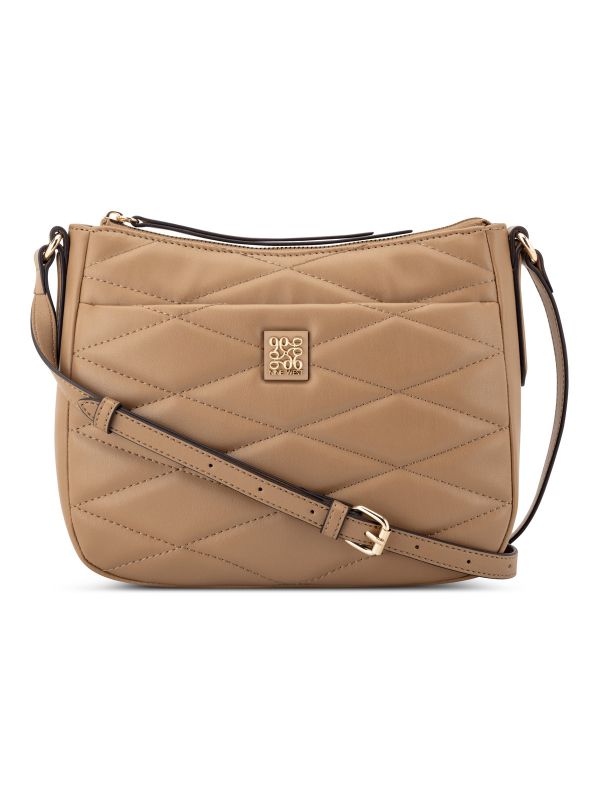 ANDERS תיק קרוס-בודי במראה קווילט גיאומטרי