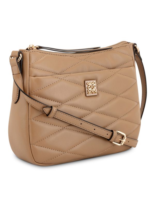 ANDERS תיק קרוס-בודי במראה קווילט גיאומטרי