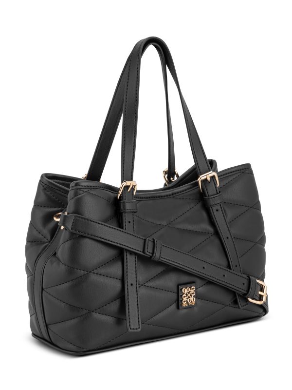 ANDERS תיק נשיאה במראה קווילט גיאומטרי